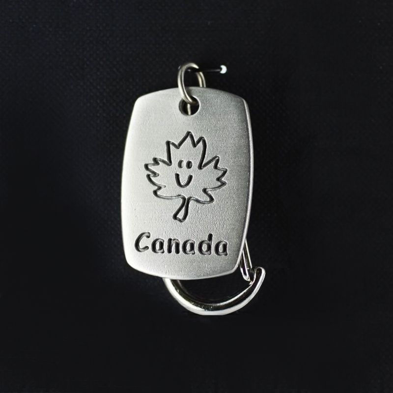 Canada Smiley Leaf Pewter Key Ring - 3425KT - Click Image to Close